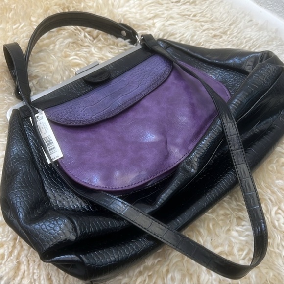 Apt 9 black/purple shoulder bag NWT - Picture 5 of 7
